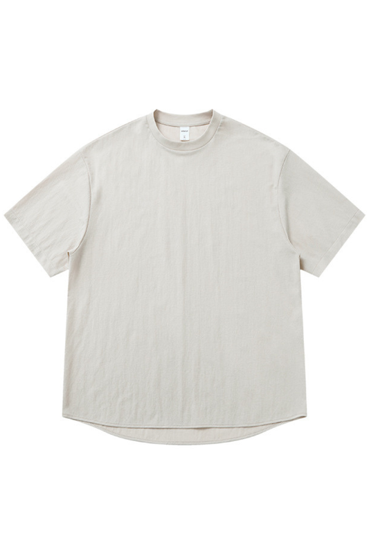 Unisex Summer Curved Hem Solid Skin-Friendly T-Shirt