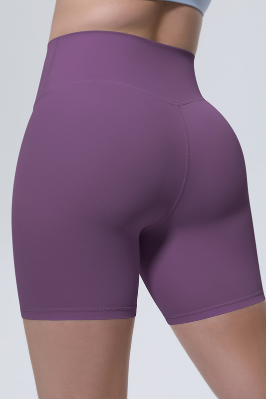 Women's Athletic Ice-Skin Breathable Solid Color Yoga Shorts