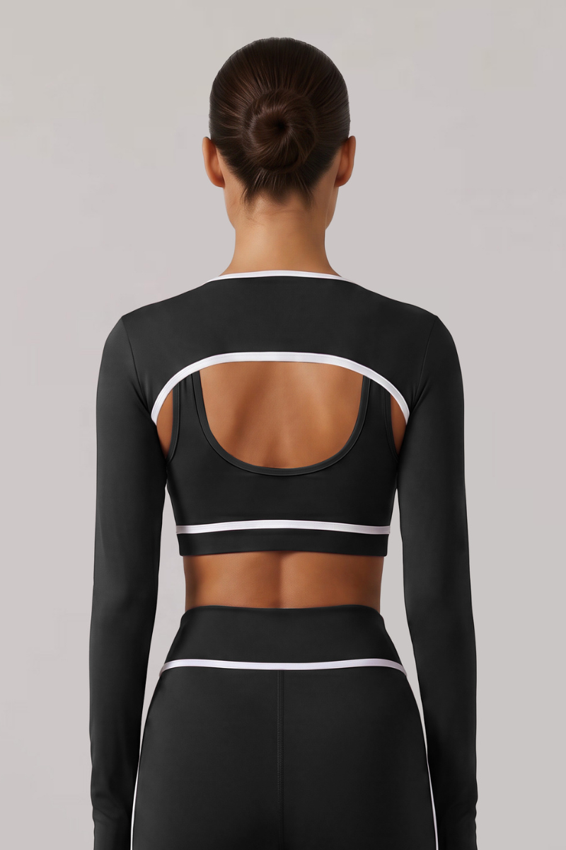 Women's Finger Cuffs Contrast-Line Naked-Feel Sports Shrug