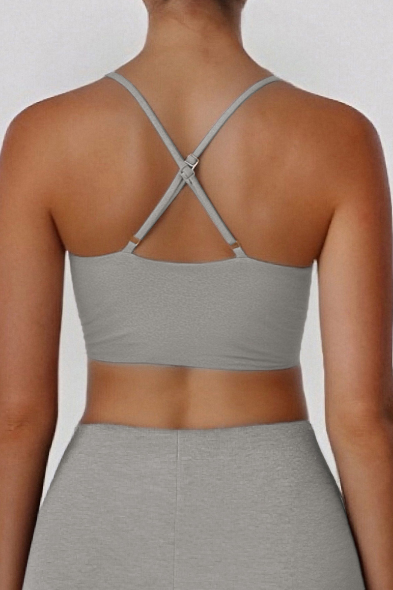 Women's Athletic V-neck Thin-Strap Cross Back Bra