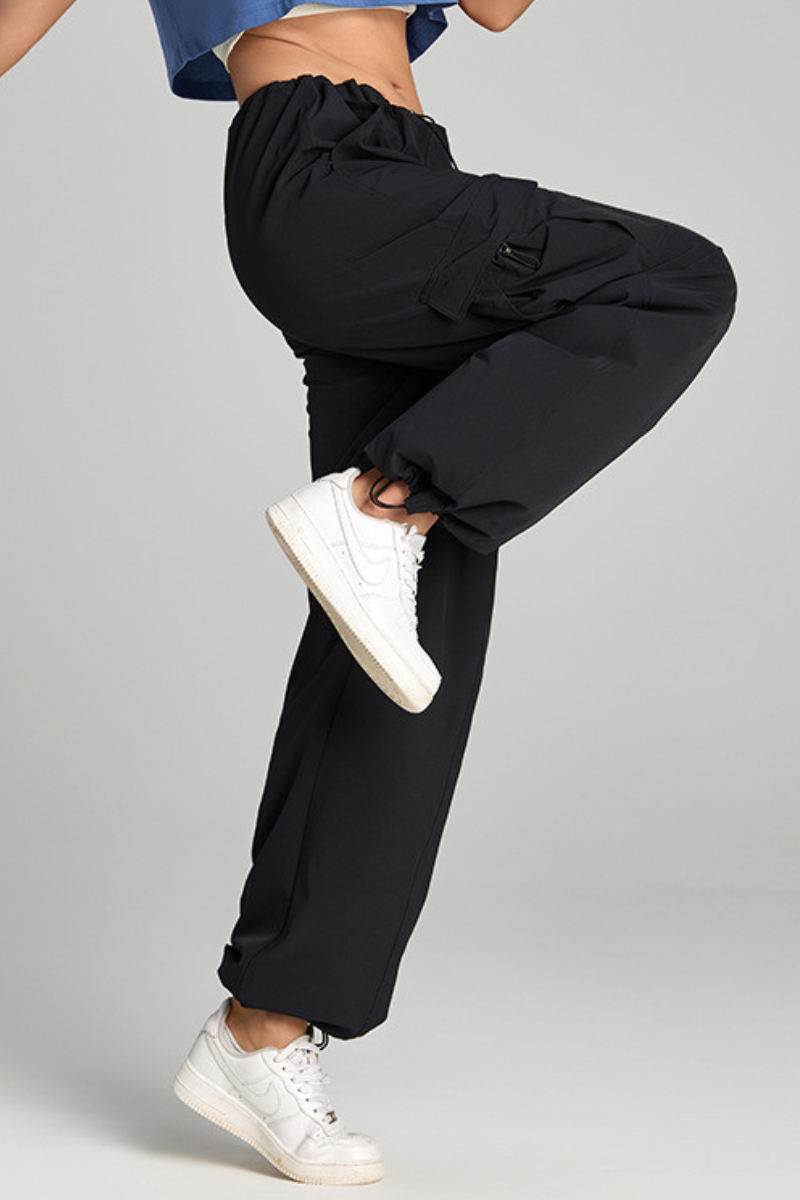 Women's Drawstring Waist Multi-Pocket Cargo Wide Leg Pants