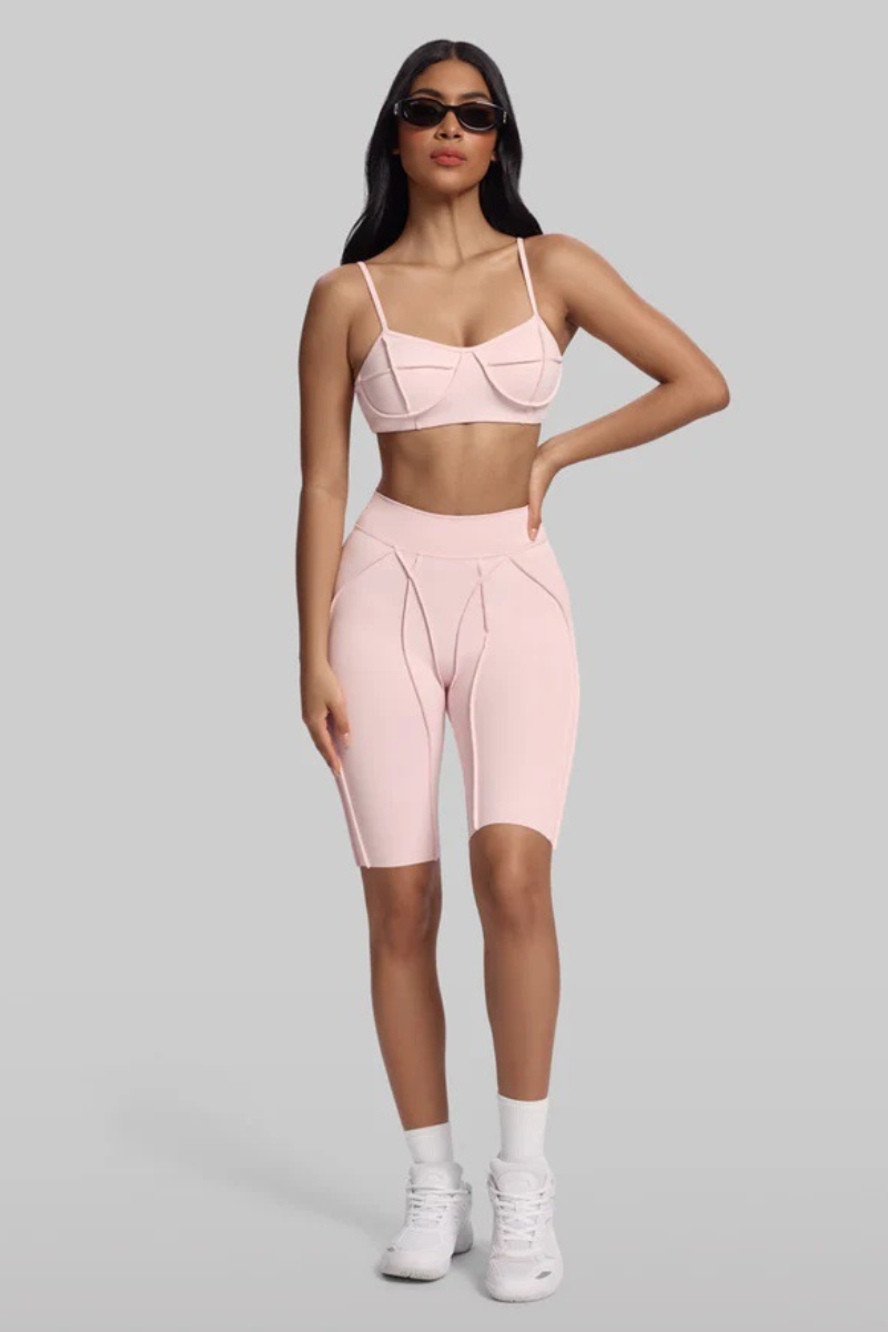 Women's High-Waisted Seam Detail Naked Feel Yoga Shorts