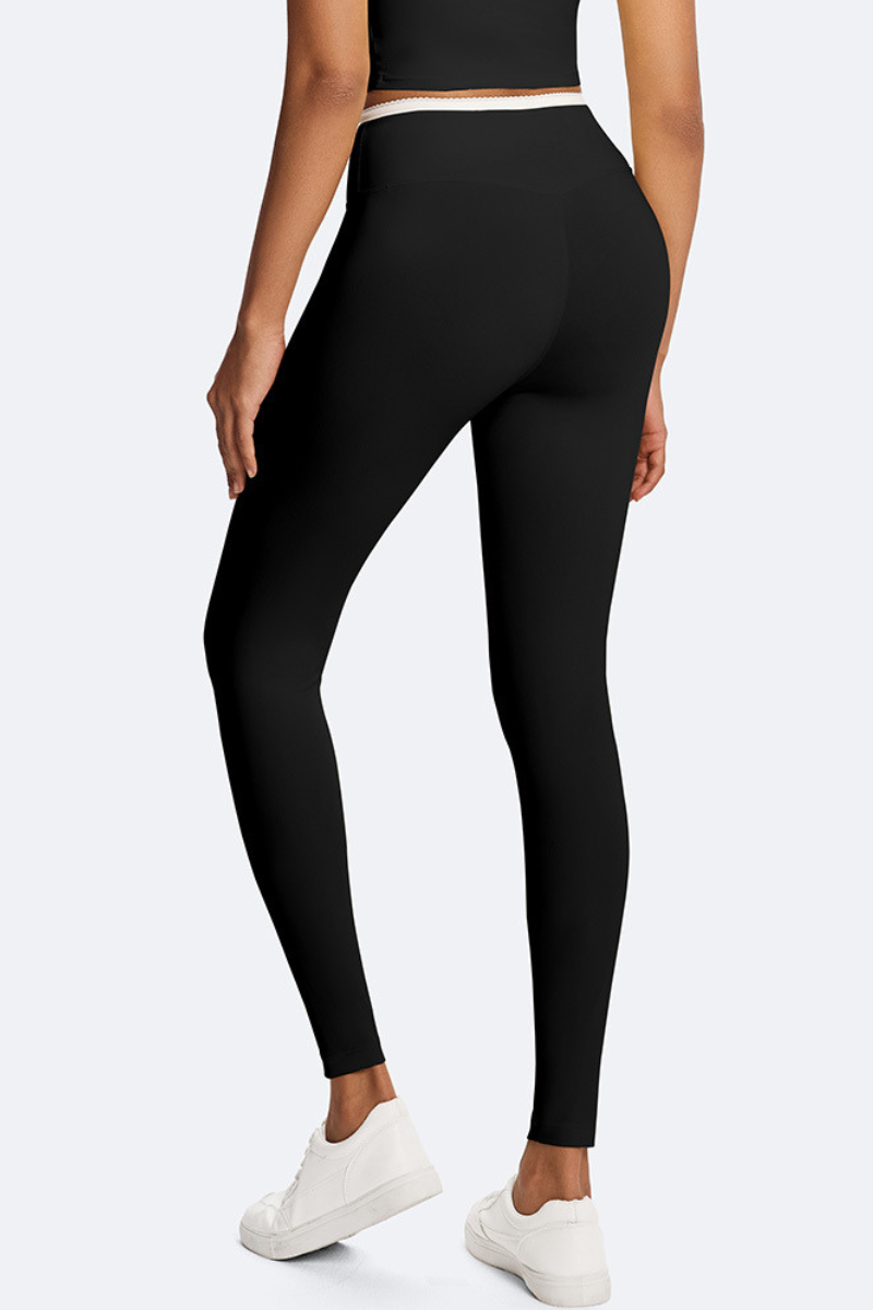 Women's Crisscross Waist Color Block Bare Feeling Leggings