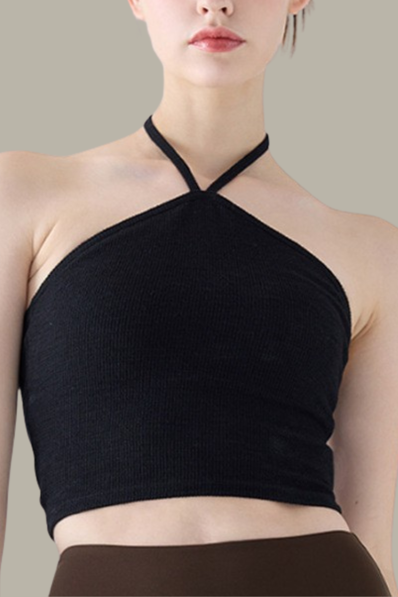 Women's Halter Strapless Crop Bra - Padded Sports Bra Top