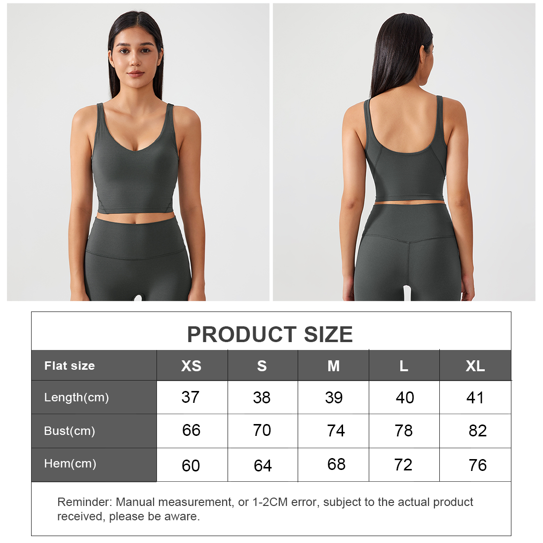 Women Fixed Bra Pads U-Back Nude Shape Fitness Yoga Exercise Vest