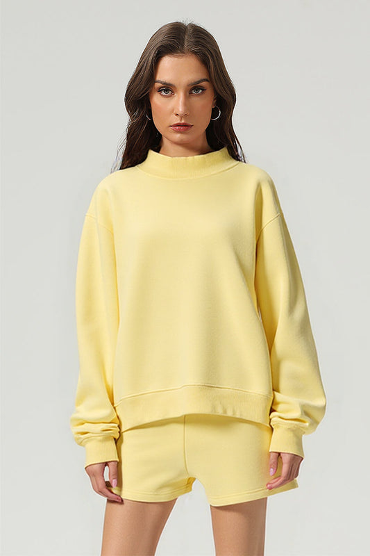 Unisex Cozy Fleece Mock Neck Sweatshirt