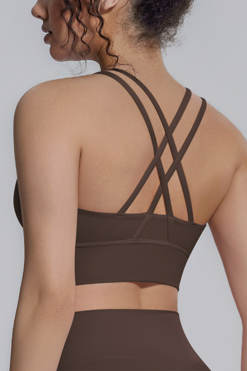 Women's Athletic Cross-Back Naked Feel Yoga Sports Bra