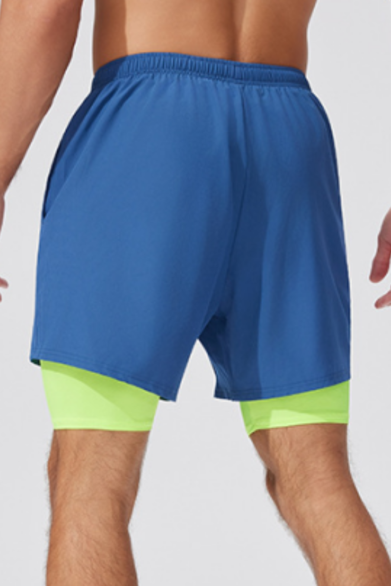 Men's 2-in-1 Double Layer Outdoor Running Athletic Shorts