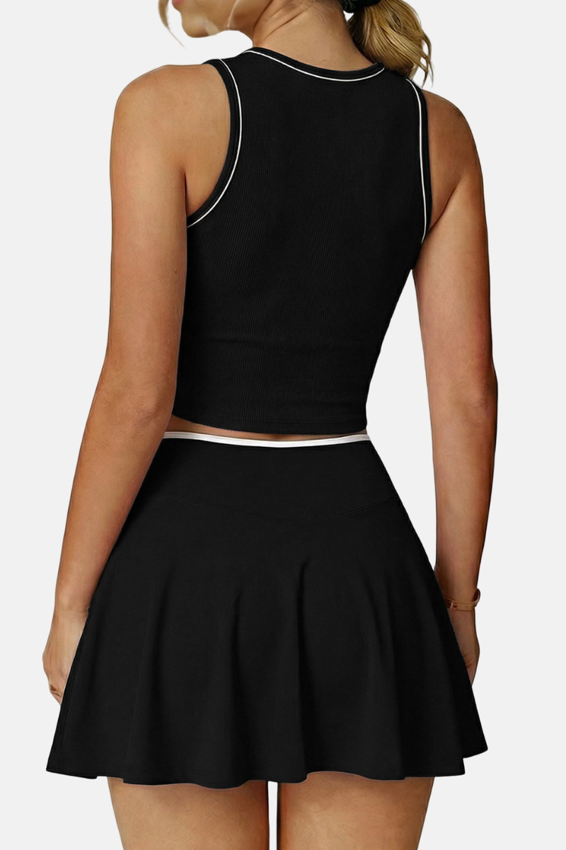 Women's Athletic Set :Tank Top And  Skirt