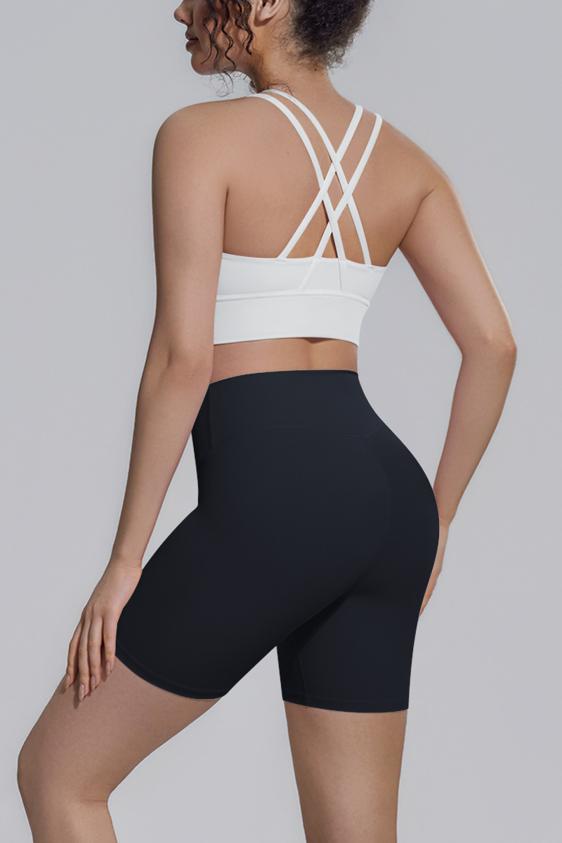 Women's Athletic Yoga Sets:Cross-Back Bra And Shorts