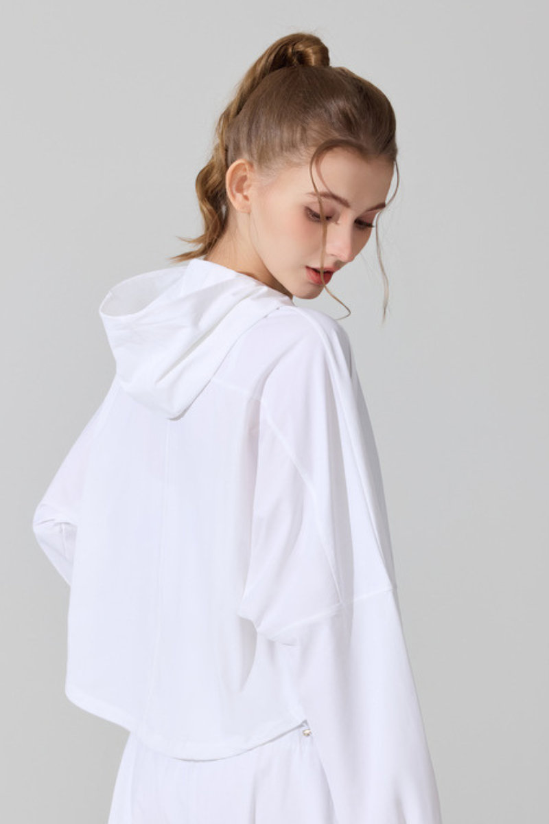 Women's Cool Touch Hooded Sun Protection Cropped Jacket