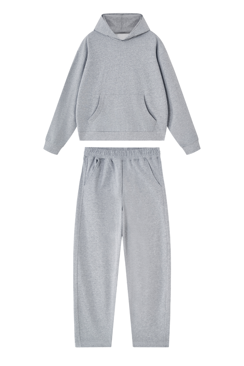 Men's Fall Set:Heavyweight Hoodie And Curved Sweatpants