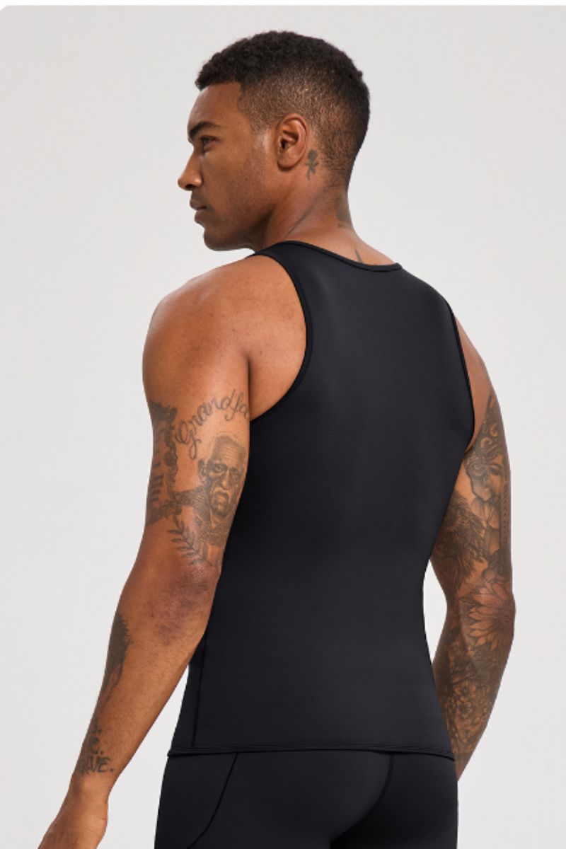 Men's Strong Shape Zipper Sports Shapewear Tight Tank Top