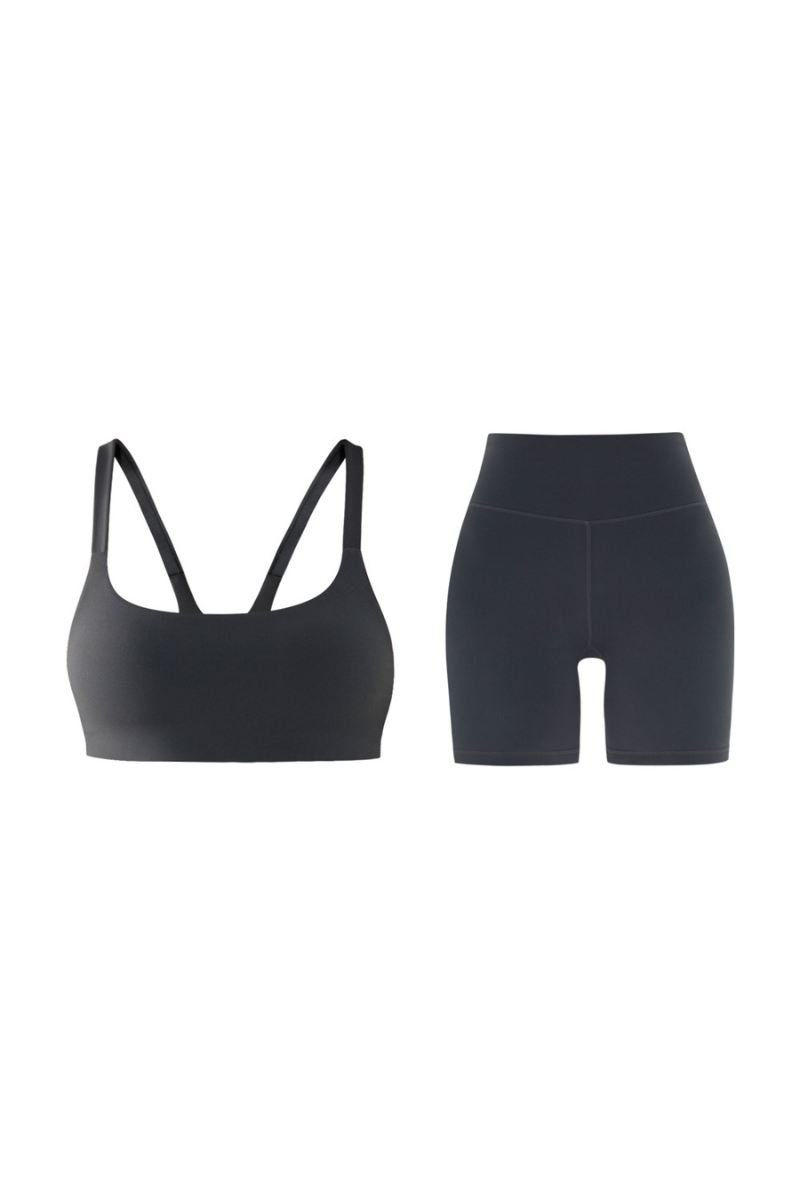 Women's Colorful Print Sports Bra And Biker Shorts Sets