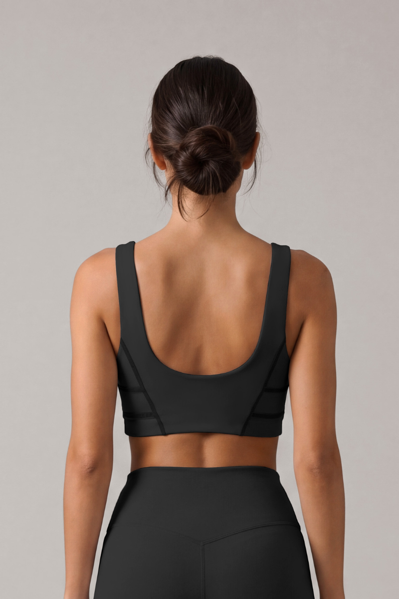 Women's Athletic Nude-Feel High Stretch Wide Straps Bra