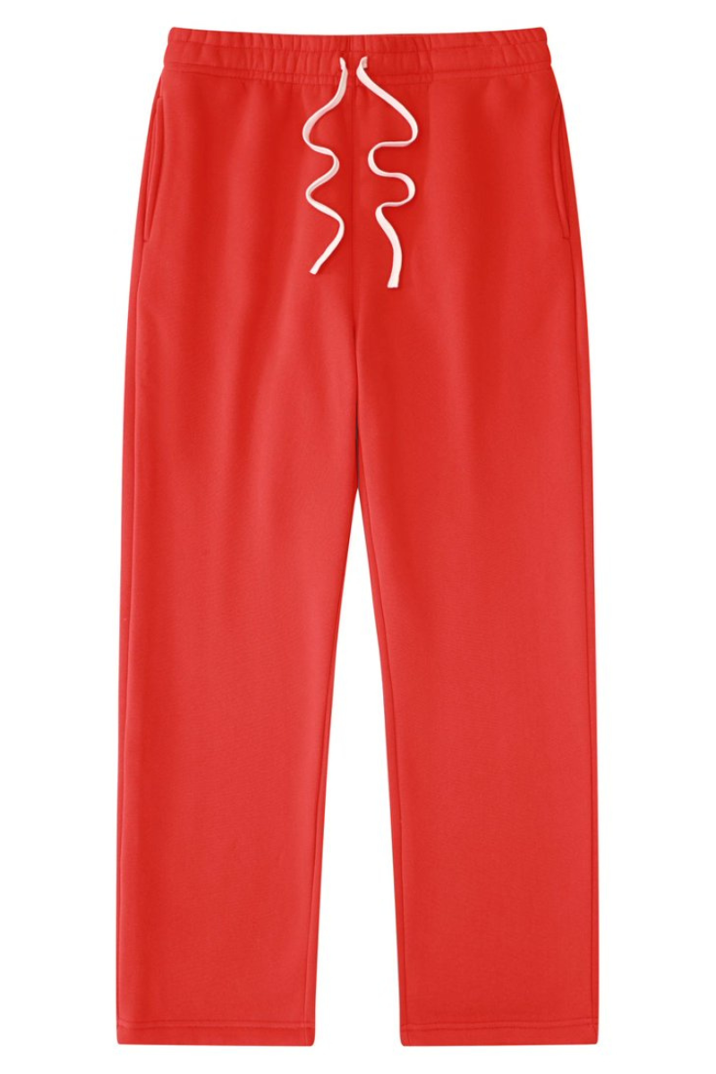 Unisex Fall Fleece Drawstring Straight Leg Casual Sweatpants