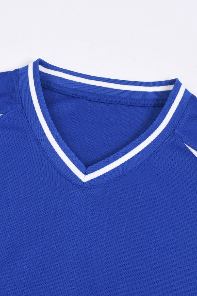 Men's V-Neck Color Block Breathable Mesh Panel Sports Jersey