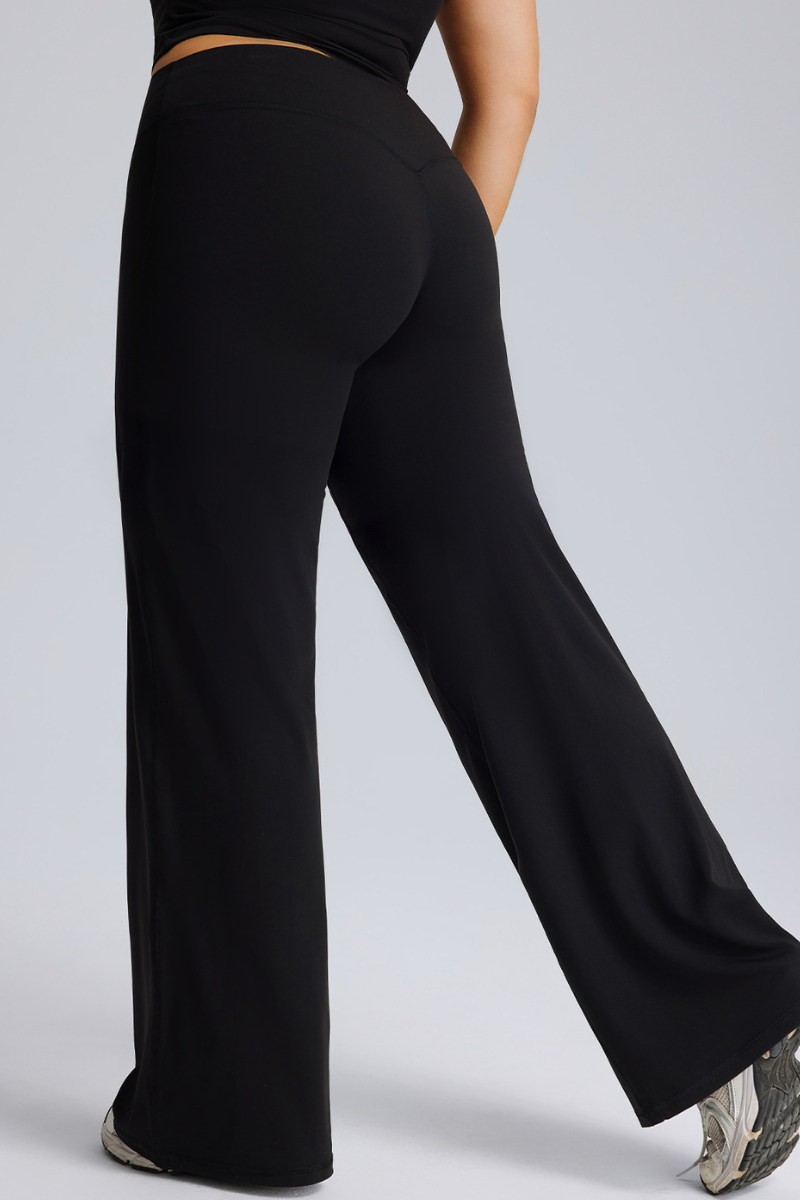 Plus Size Women's Athletic High Waisted Straight Leg Pants