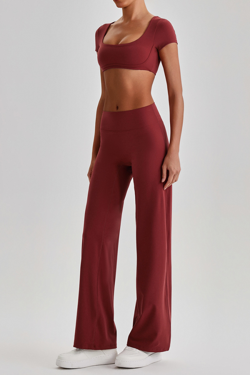 Women's  Quick Dry T-shirt & No Front Seam Yoga Pants Set