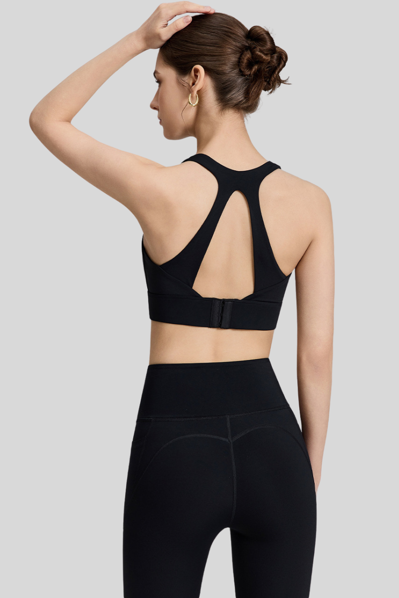 Women's Athletic Sets:U-neck Bra And Mesh-Panel Leggings