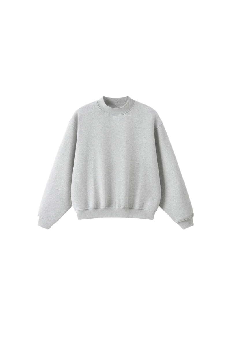 Men's Fall Streetwear Boxy Mockneck Sweatshirt