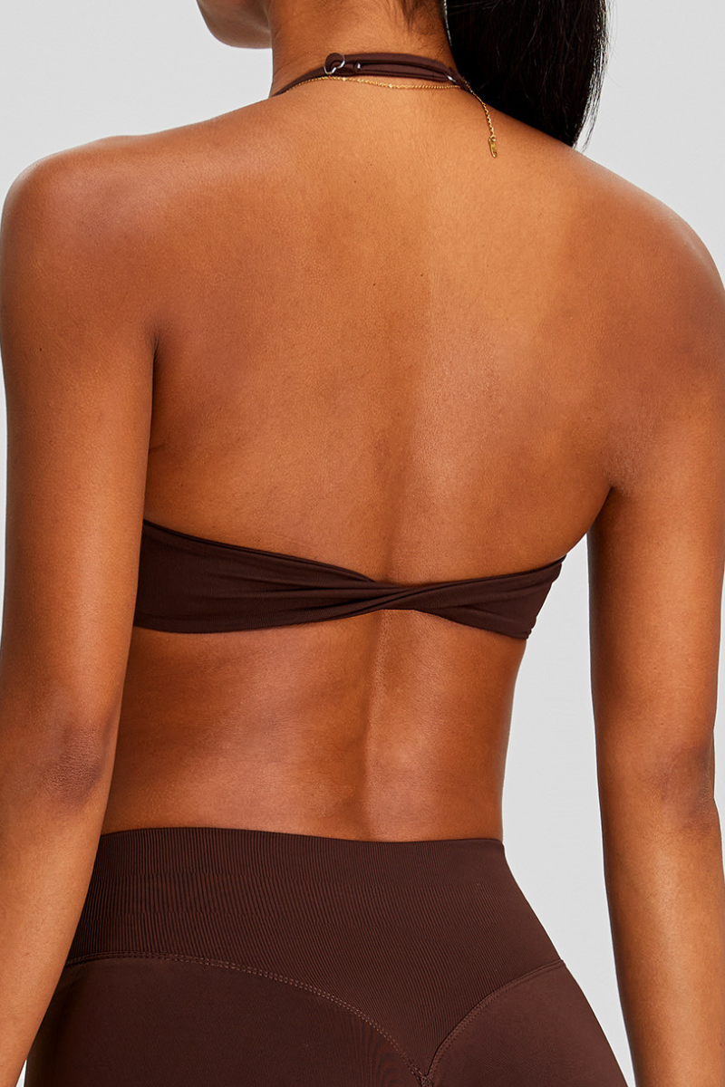 Women's Halter Backless Seamless Quick-Dry Yoga Sports Bra