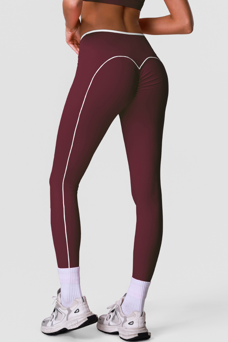 Women's Athletic V-Waist Pleated Buttocks Lifts Leggings