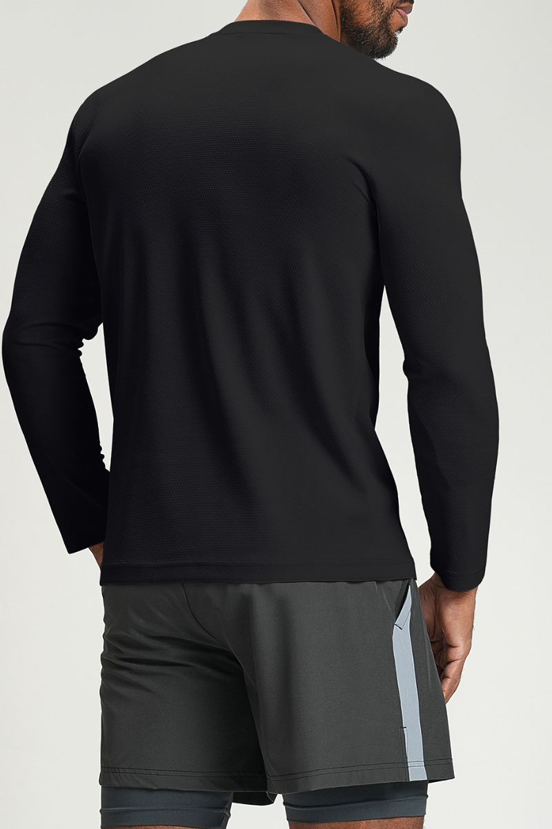 Men's Summer Cooling Round-Neck Quick-Dry Long-Sleeved Top