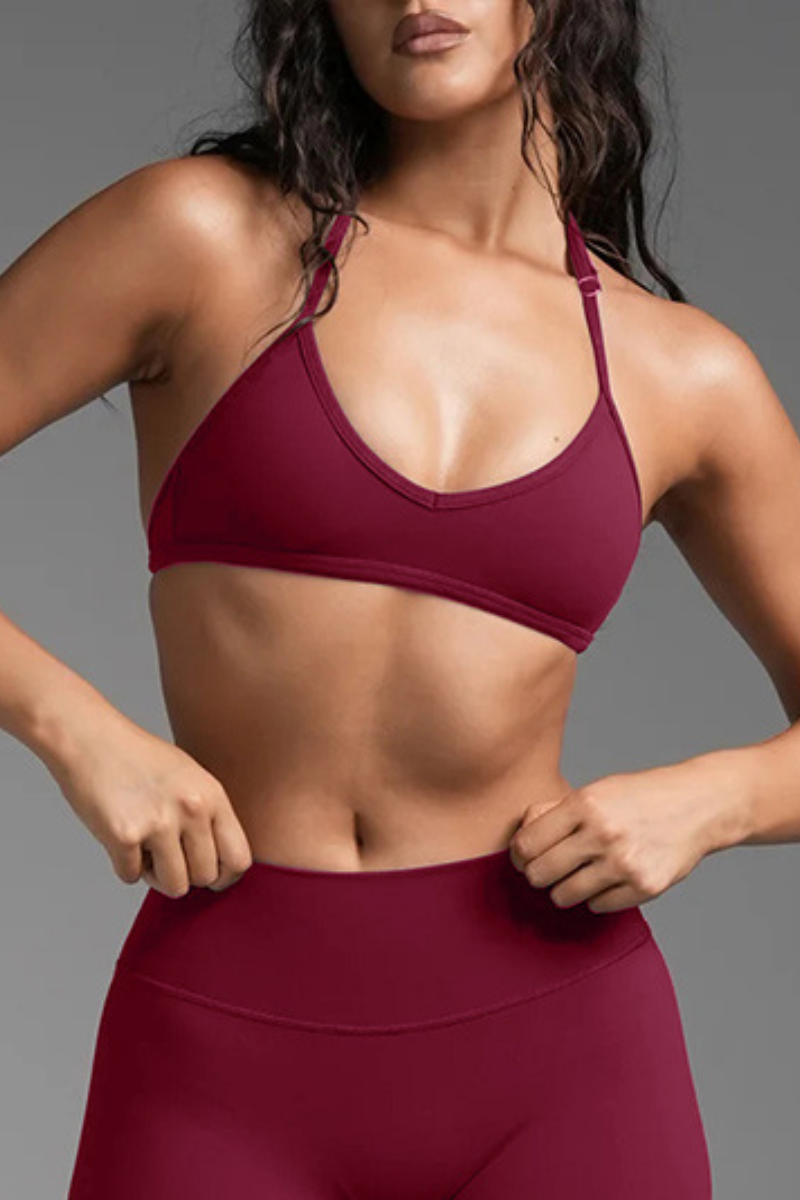 Women's Halterneck Backless Yoga Sports Bra
