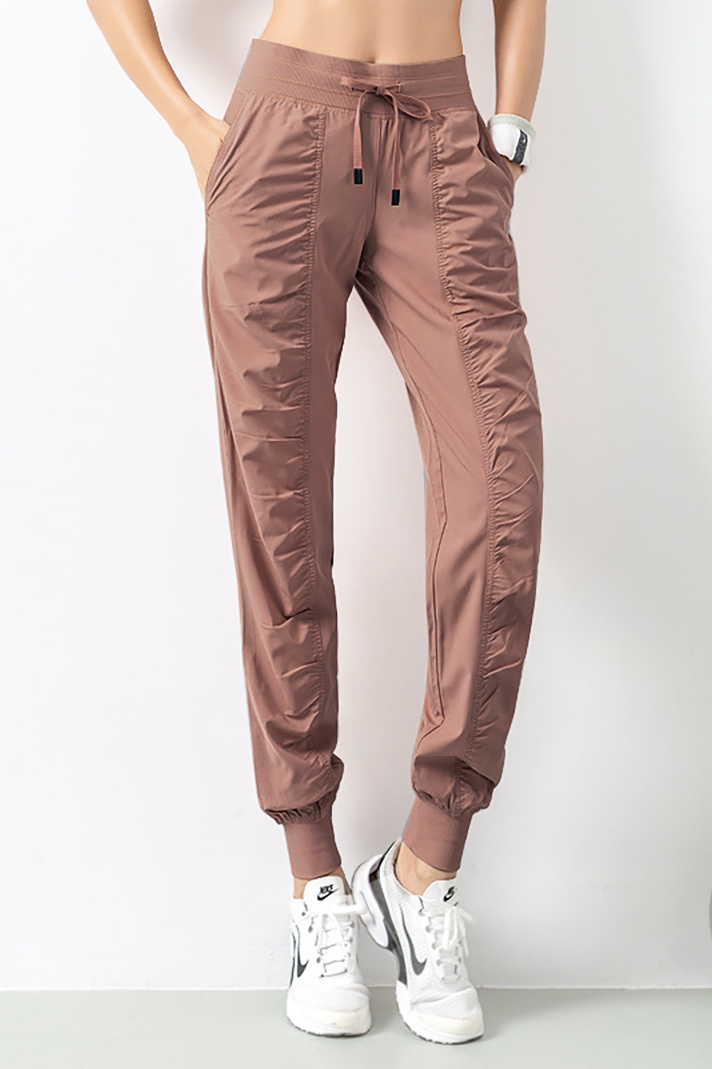Women's Lightweig Drawstring Pocketed Ruched Side Joggers