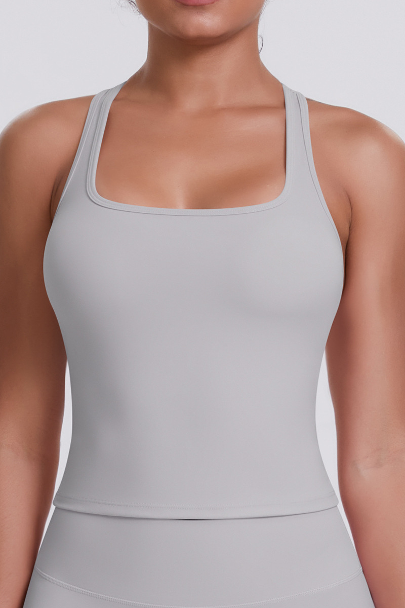 Women's Brushed Solid Racerback Sports Yoga Tank Top