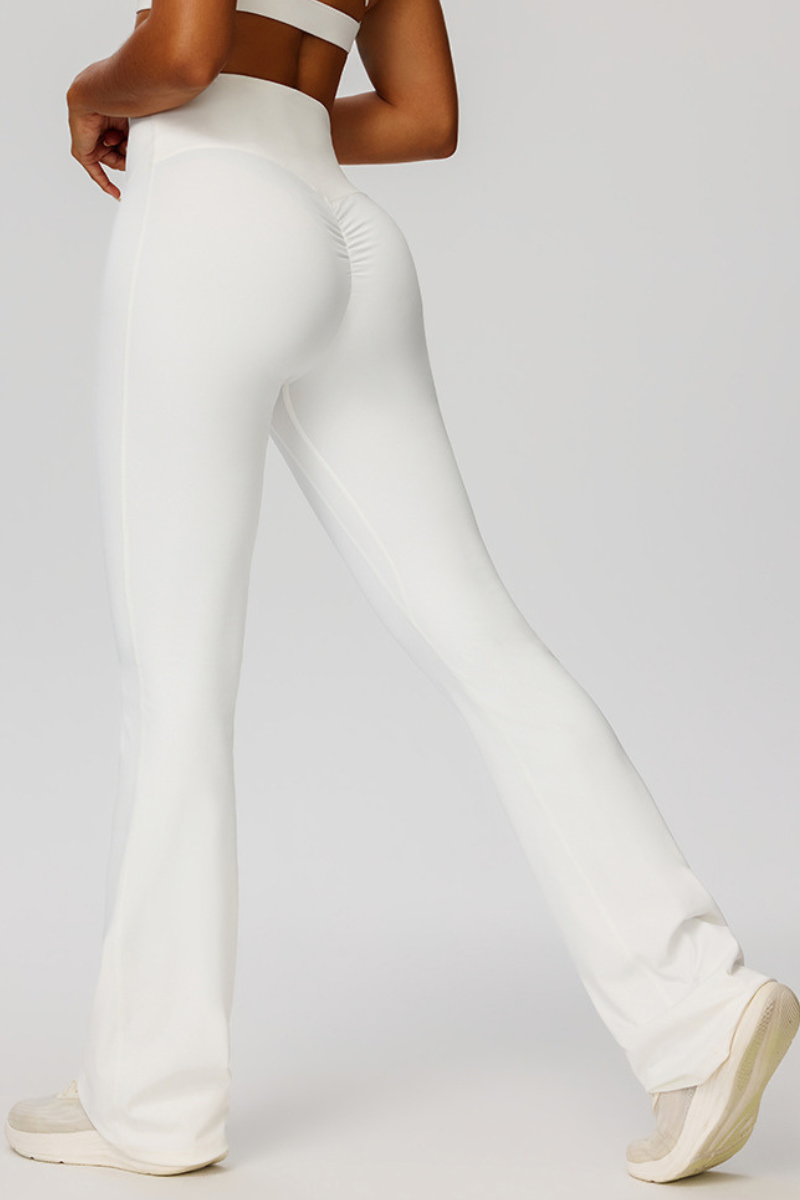 Women's High-Waist Pleated Buttocks Lift Flare Pants
