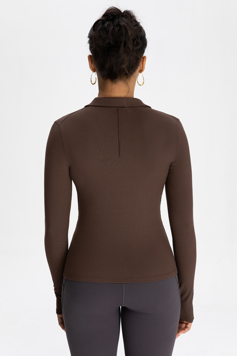 Ladies' collar-opening cardigan