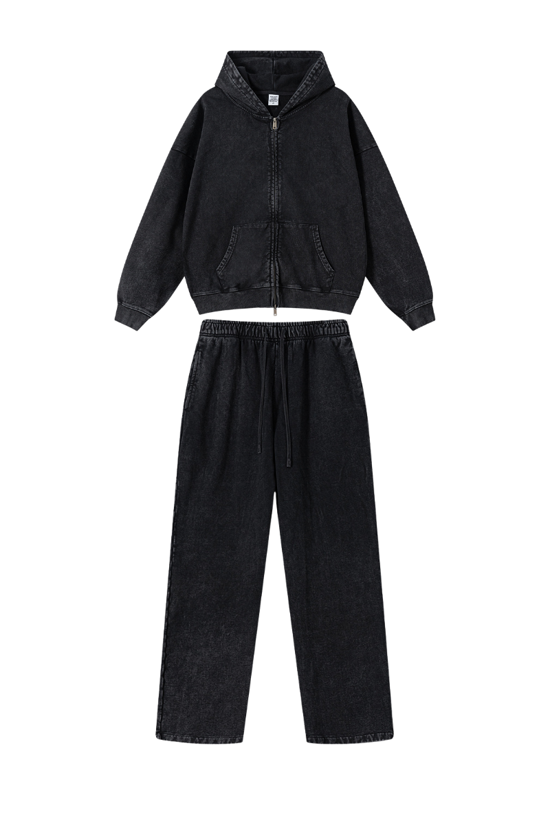 Women's Fall Vintage Cotton Set:Hooded Jacket And Sweatpants