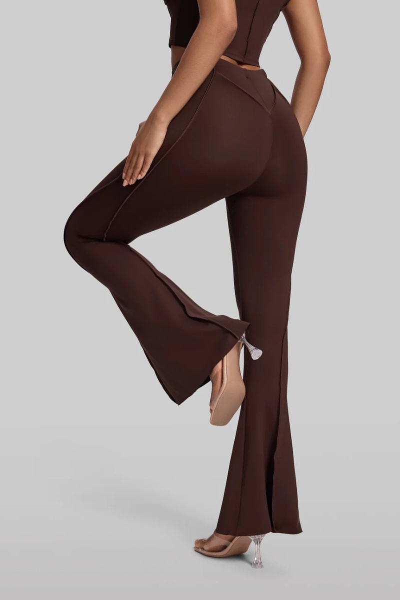 Women's High-Waisted Seam Detail Naked Feel Yoga Flared Pants