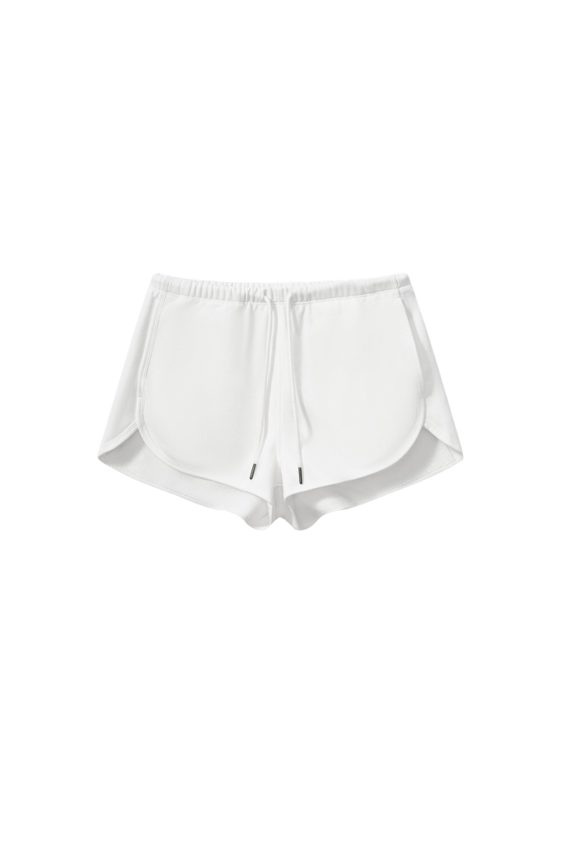 Women's Drawstring Curved Split Side Pocket Sports Shorts