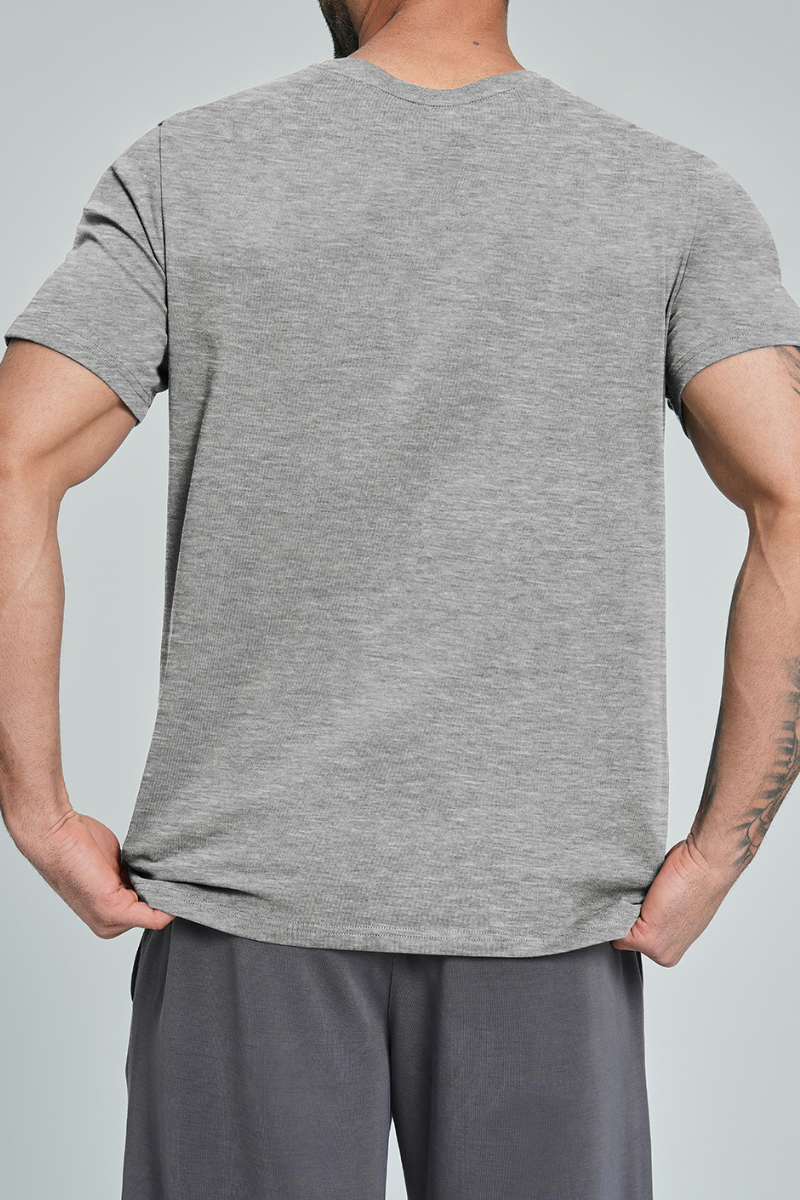 Men's Summer 100% Organic Cotton Solid Crew Neck Sports Tee