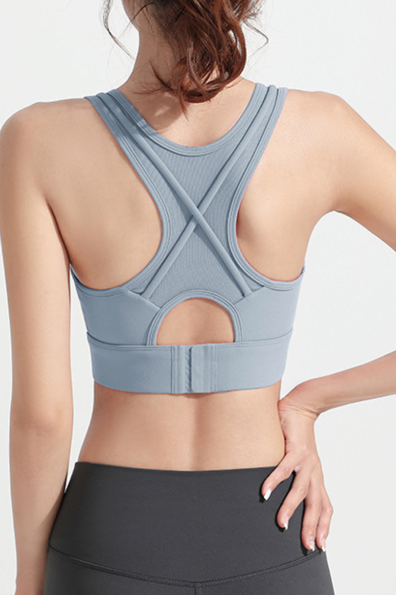Women's Back Mesh Panel High Support Antibacterial Sport Bra