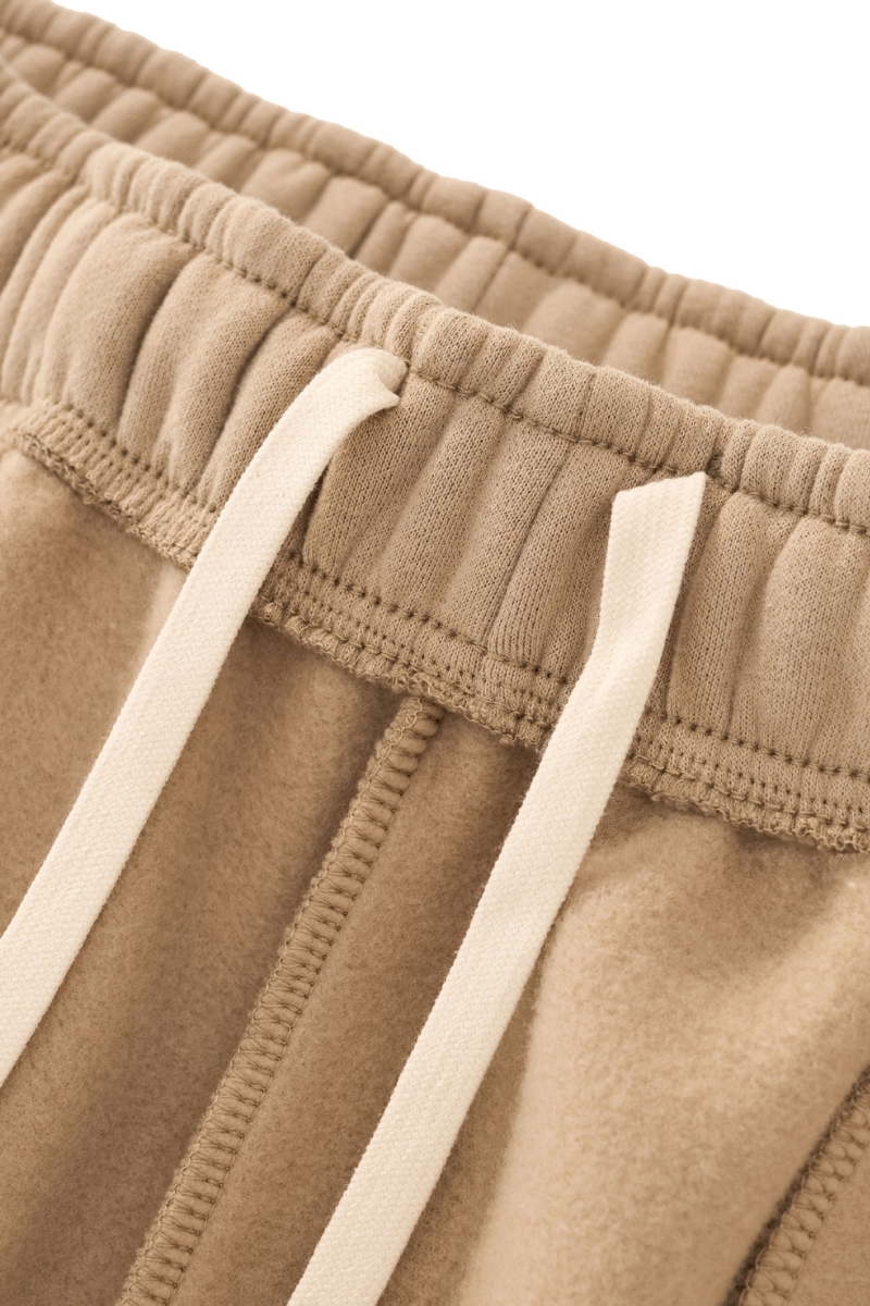 Unisex Fall Streetwear Curved Wide-Leg Fleece Sweatpants