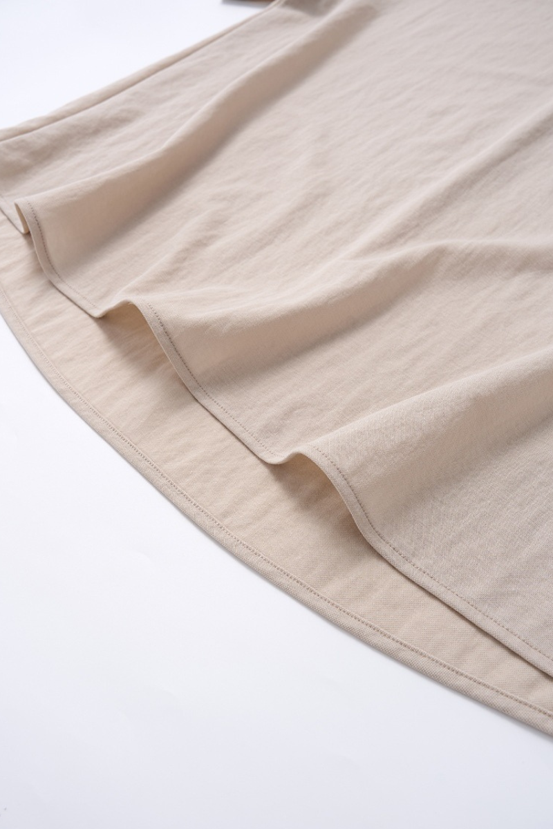 Unisex Summer Curved Hem Solid Skin-Friendly T-Shirt