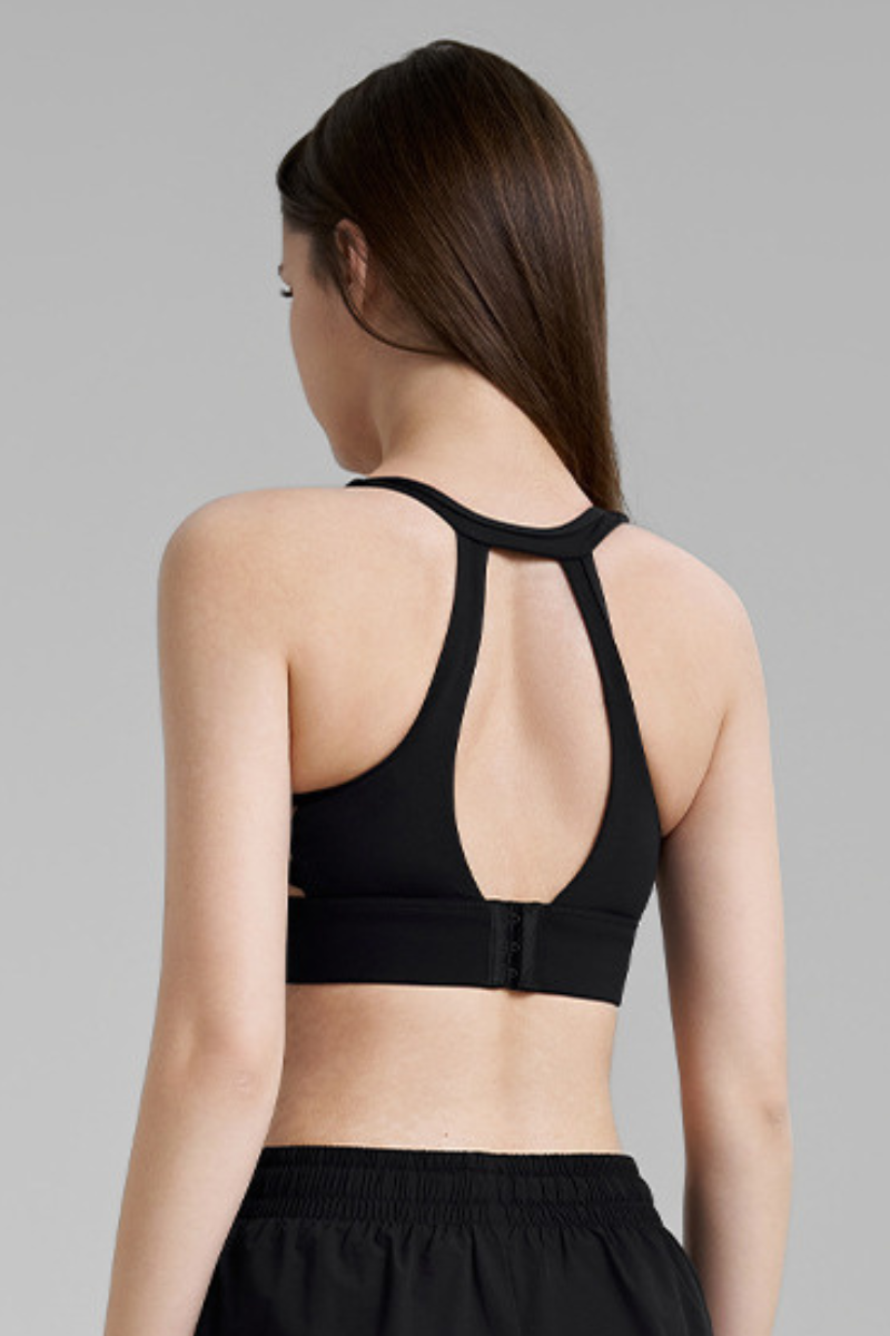 Women's Mesh Panel Racerback Adjustable Sports Bra