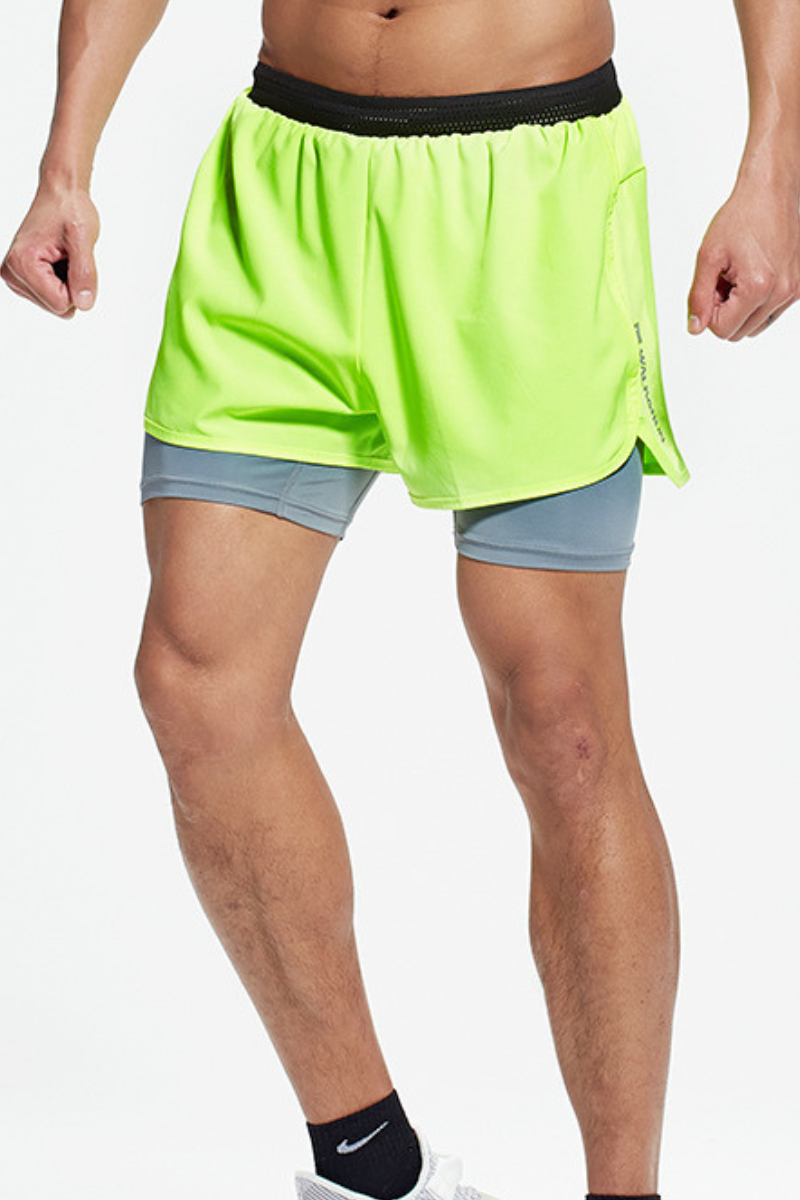 Men's 2-in-1 Anti-Chafe Reflective Quick Dry Running Shorts