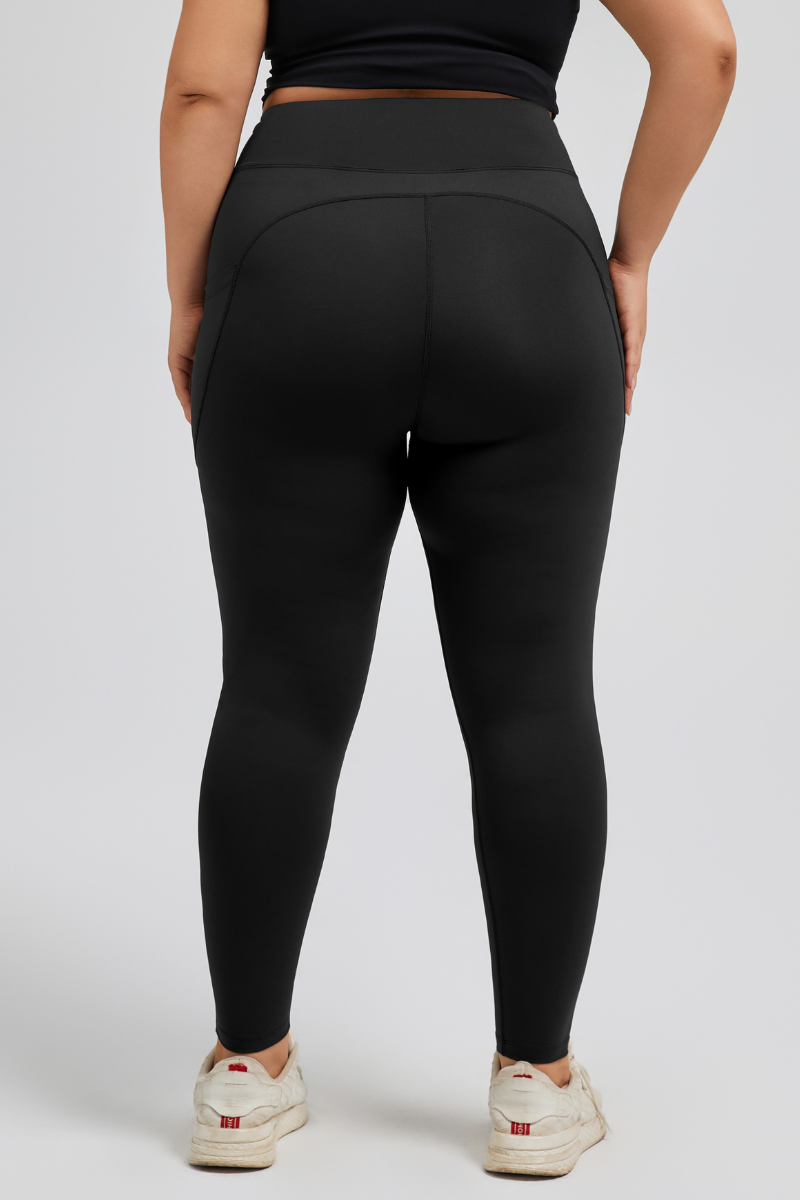 Plus Size Women's Butt-Lifting Pocket Cycling Yoga Leggings