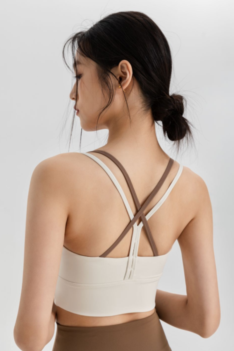 Women's Double Thin Strap Crisscross Back Cropped Tank Top
