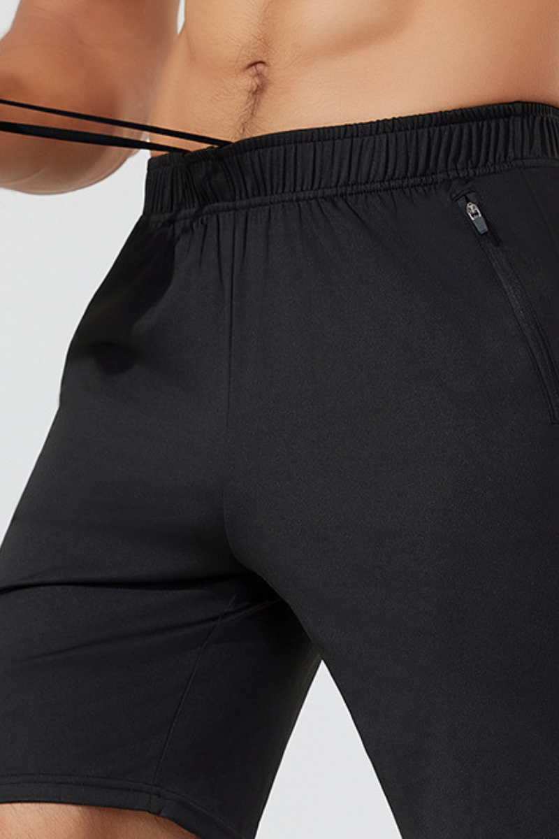 Men's Reflective Stripe Multi-Purpose Pockets Sport Shorts