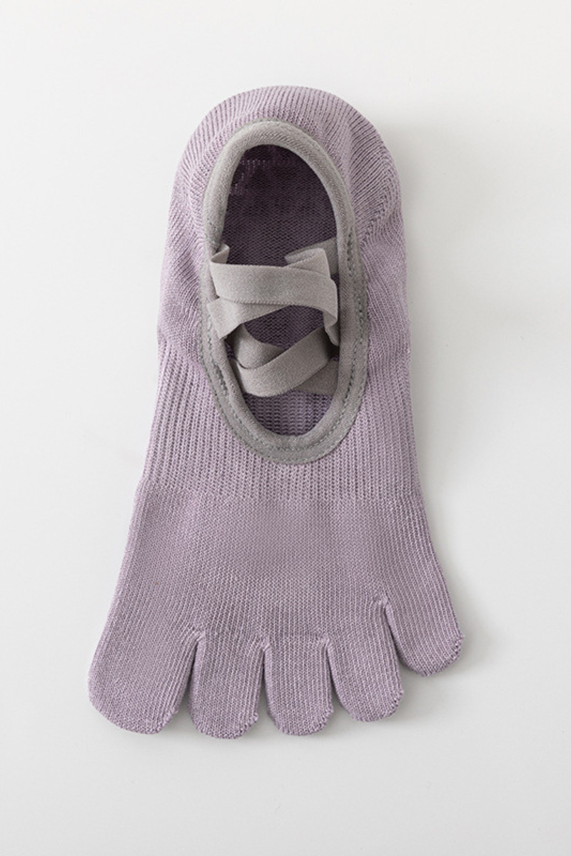 Women's Crisscross Strap Toe-Separated Non-Slip Yoga Socks