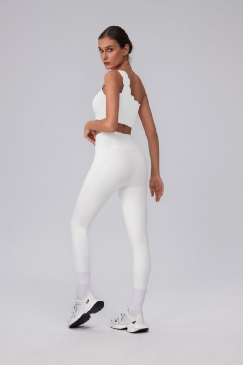 Women's Asymmetric One-Shoulder Bra & V-Waist Leggings Set