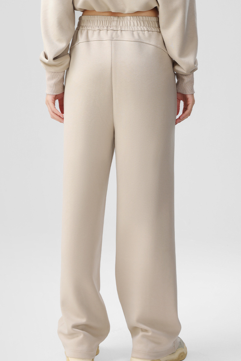 Women's Fall Elastic Waist Seamed Wide Leg Athletic Pants