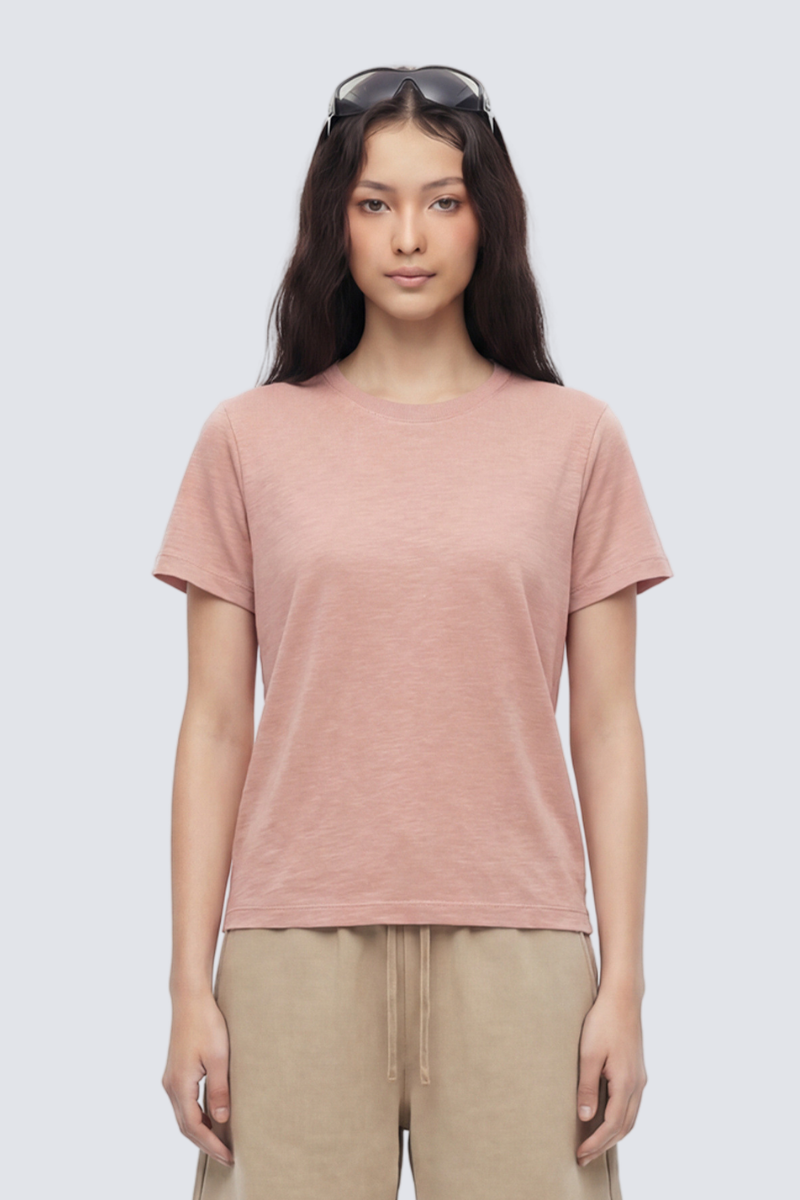Unisex Slub Cotton Tee - Cooling Breathable Regular Solid