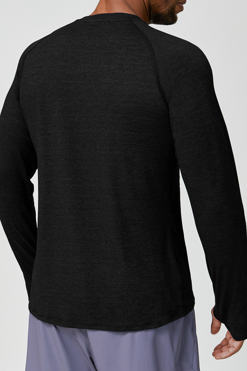 Men's Two-Tone Skin-Friendly Quick-Dry Long Sleeve Athletic Top